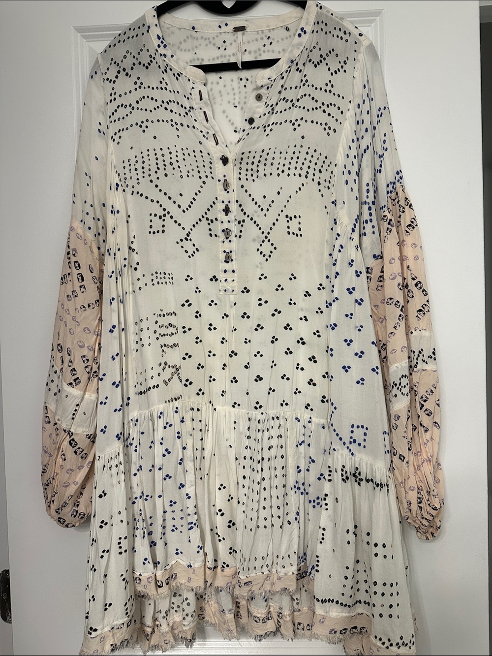 Free People Shibori Ivory Tunic Dress